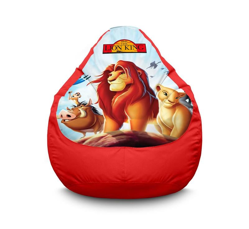 Кресло мешок Lion King Mufasa and Nala Оксфорд XL 80х110 см Красный