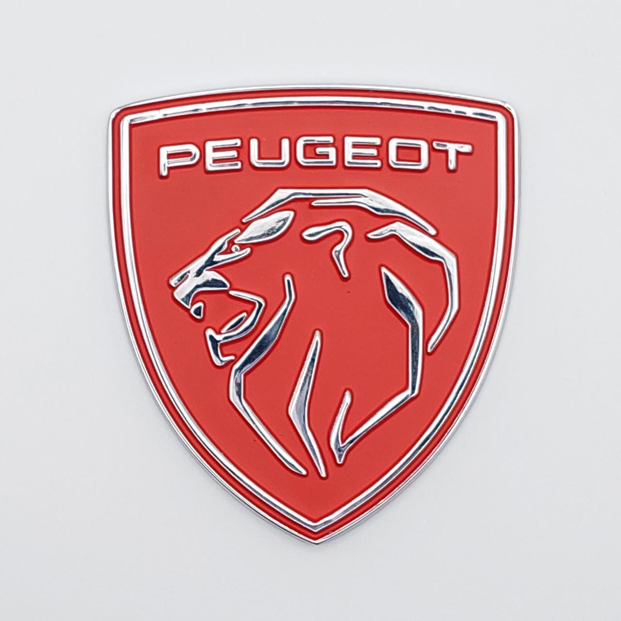 Эмблема Peugeot 6х6,7 см Хром/Красный глянцевый (1759826034)