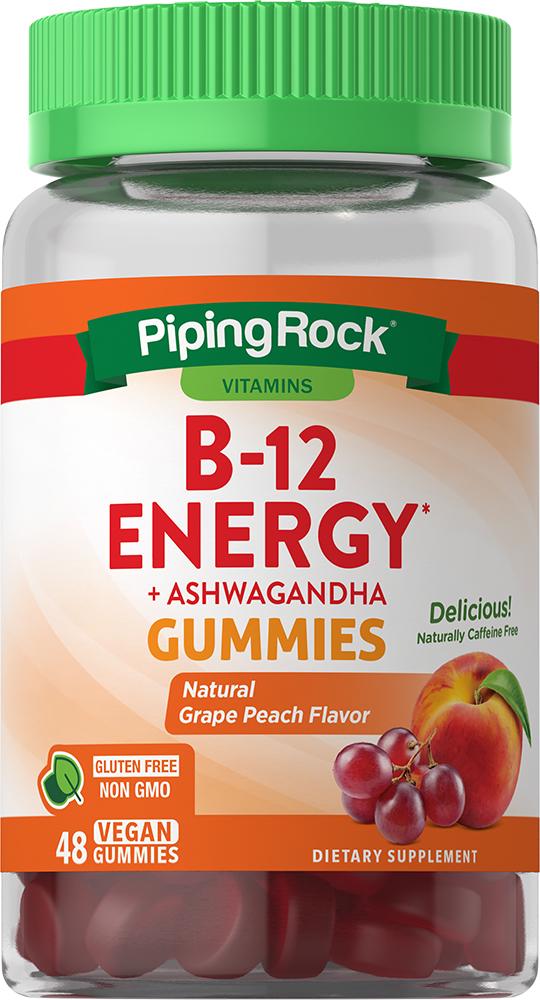 Витамины B-12 Energy Ashwagandha Grape Peach 48 vegan gummies