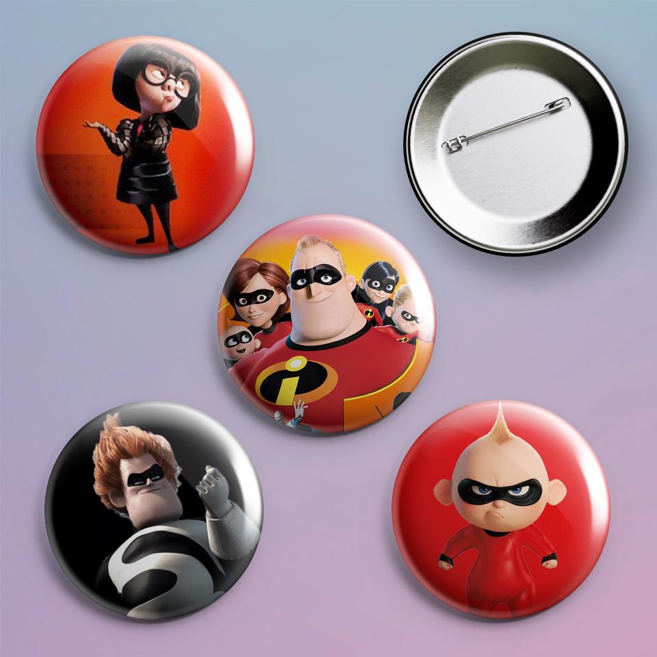 Значки на рюкзак с принтом The Incredibles 4 шт.