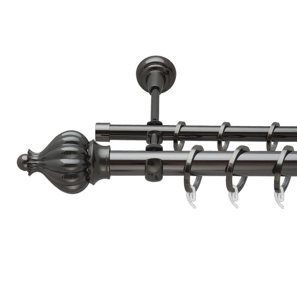 Карниз Orvit Таджа двухрядный гладкий 240 см Оникс (6708056)