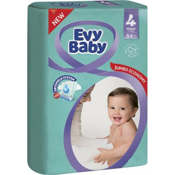 Подгузники детские Evy Baby Maxi Jumbo р. 4 7-18 кг 64 шт.