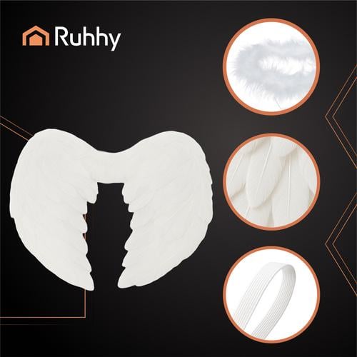 Крылья ангела Ruhhy 26479 с нимбом на голову для праздников и фотосессий 42х33 см Белый - фото 3 Крылья ангела Ruhhy 26479 с нимбом на голову для праздников и фотосессий 42х33 см Белый - фото 3