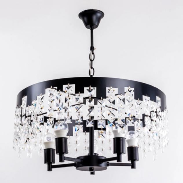 Люстра подвесная хрустальная Sirius на пять ламп Е27 IP20 B S2299/5 Черный (28686238)