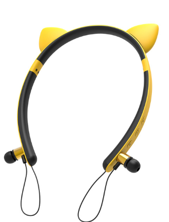 Наушники беспроводные LINX ZW-29 Cat Ear Bluetooth Design с ушками LED Желтый (SUN6578)