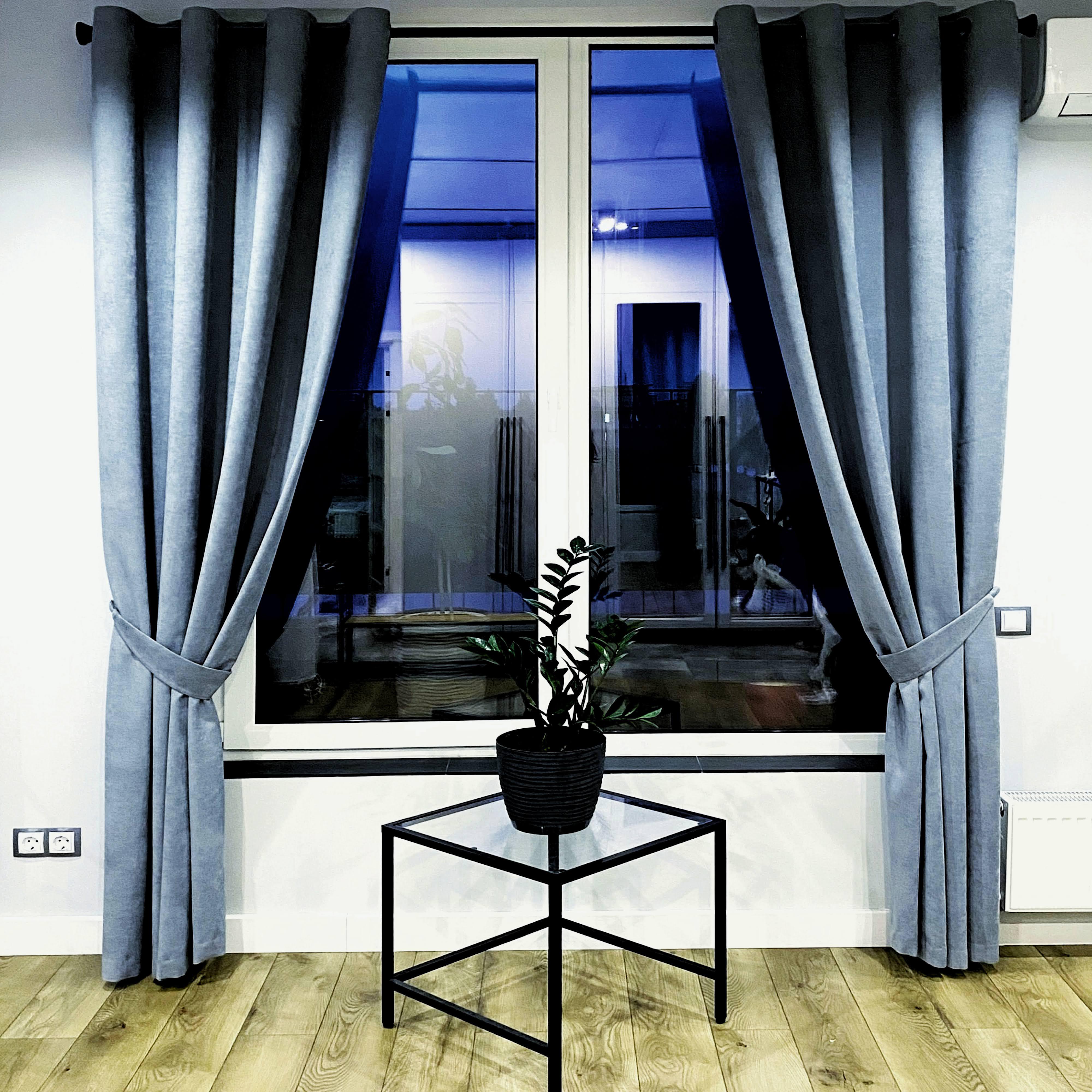 Шторы на черных люверсах с подхватами 175x250 см микровелюр 2 шт. Серо-синий (5801114-МТ22/175-BL) - фото 1 Шторы на черных люверсах с подхватами 175x250 см микровелюр 2 шт. Серо-синий (5801114-МТ22/175-BL) - фото 1