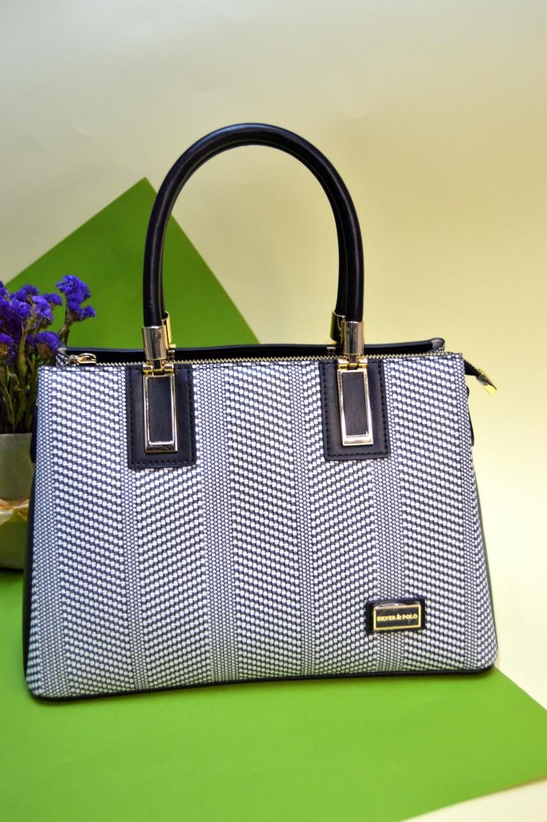 Жіноча сумка Silver Polo Чорно-білий (1120)