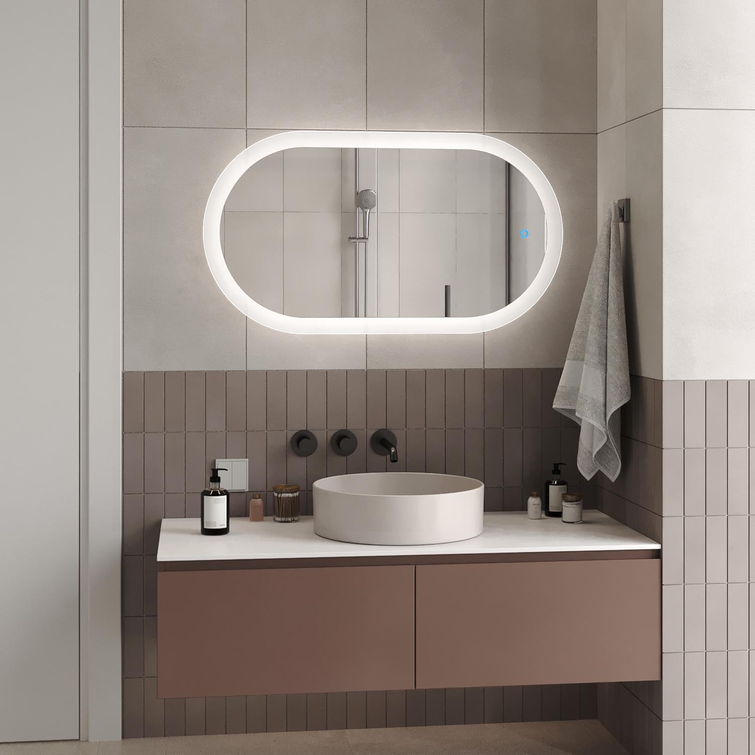 Зеркало с LED-подсветкой Лион 800x500 мм и сенсорным управлением