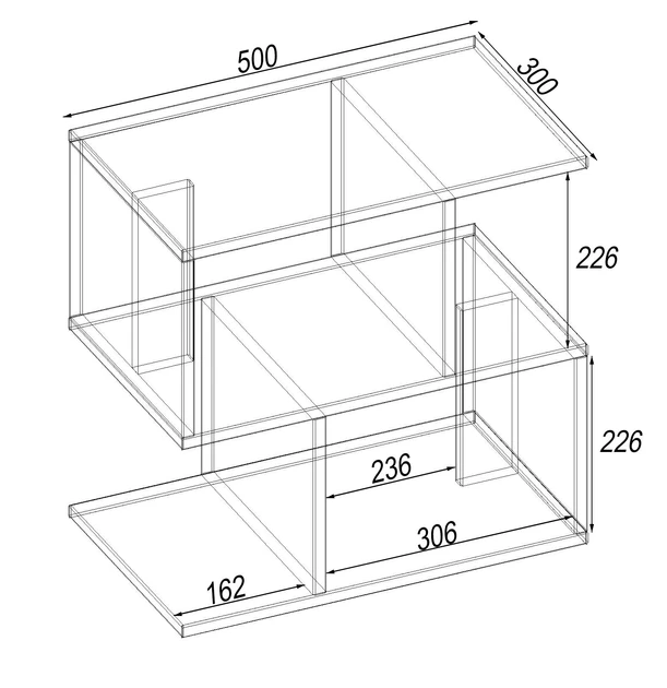 Тумба приліжкова Kontinent S-1 500х300х500 мм Дуб Крафт Білий (27427375) - фото 5