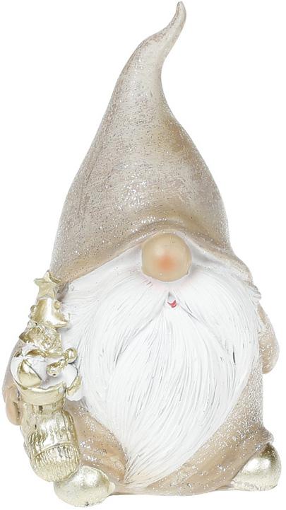 Фигурка декоративная Гном с подарками в бежевом 17,2 см (BD-823-821)