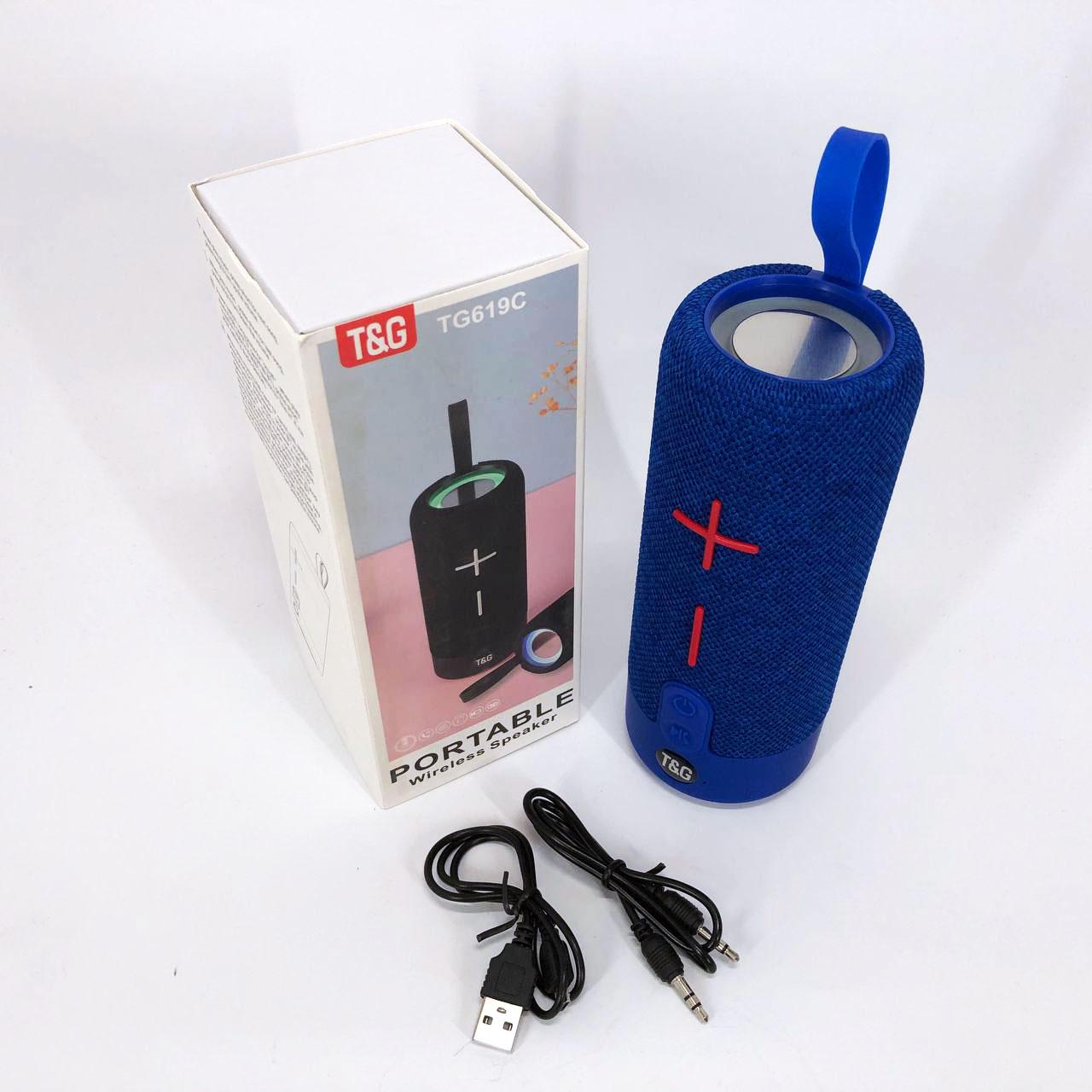 Колонка портативна Bluetooth TG619C FM-радіо USB/TF з ремінцем Синій - фото 8 Колонка портативна Bluetooth TG619C FM-радіо USB/TF з ремінцем Синій - фото 8