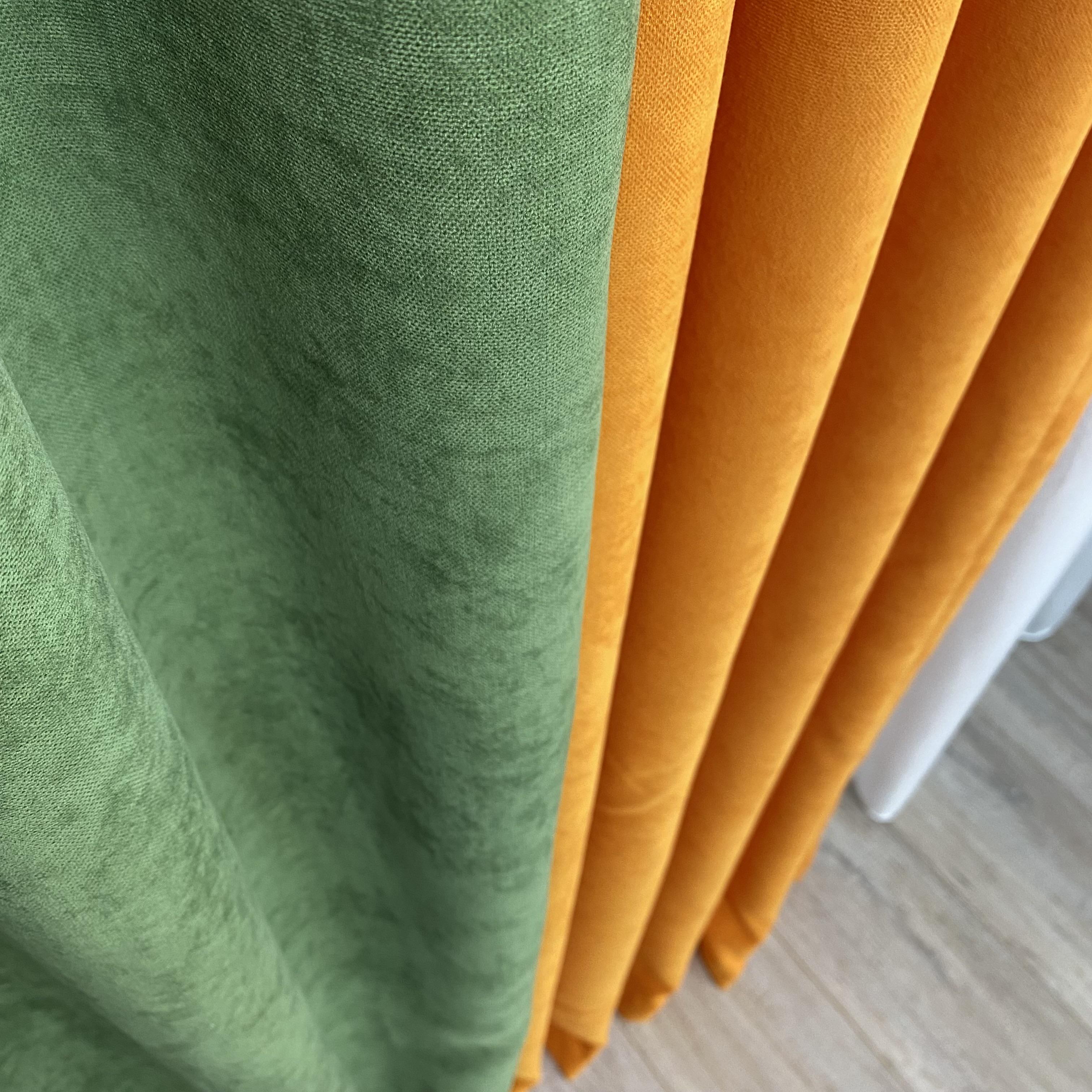 Шторы микровелюр TG Home Дуэт №450 1,50х2,70 м Зелено-оранжевый (450-586/207) - фото 3 Шторы микровелюр TG Home Дуэт №450 1,50х2,70 м Зелено-оранжевый (450-586/207) - фото 3