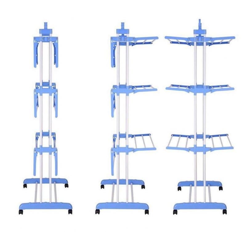 Сушилка многоярусная Garment rack with wheels для белья складная до 40 кг (10506774) - фото 3