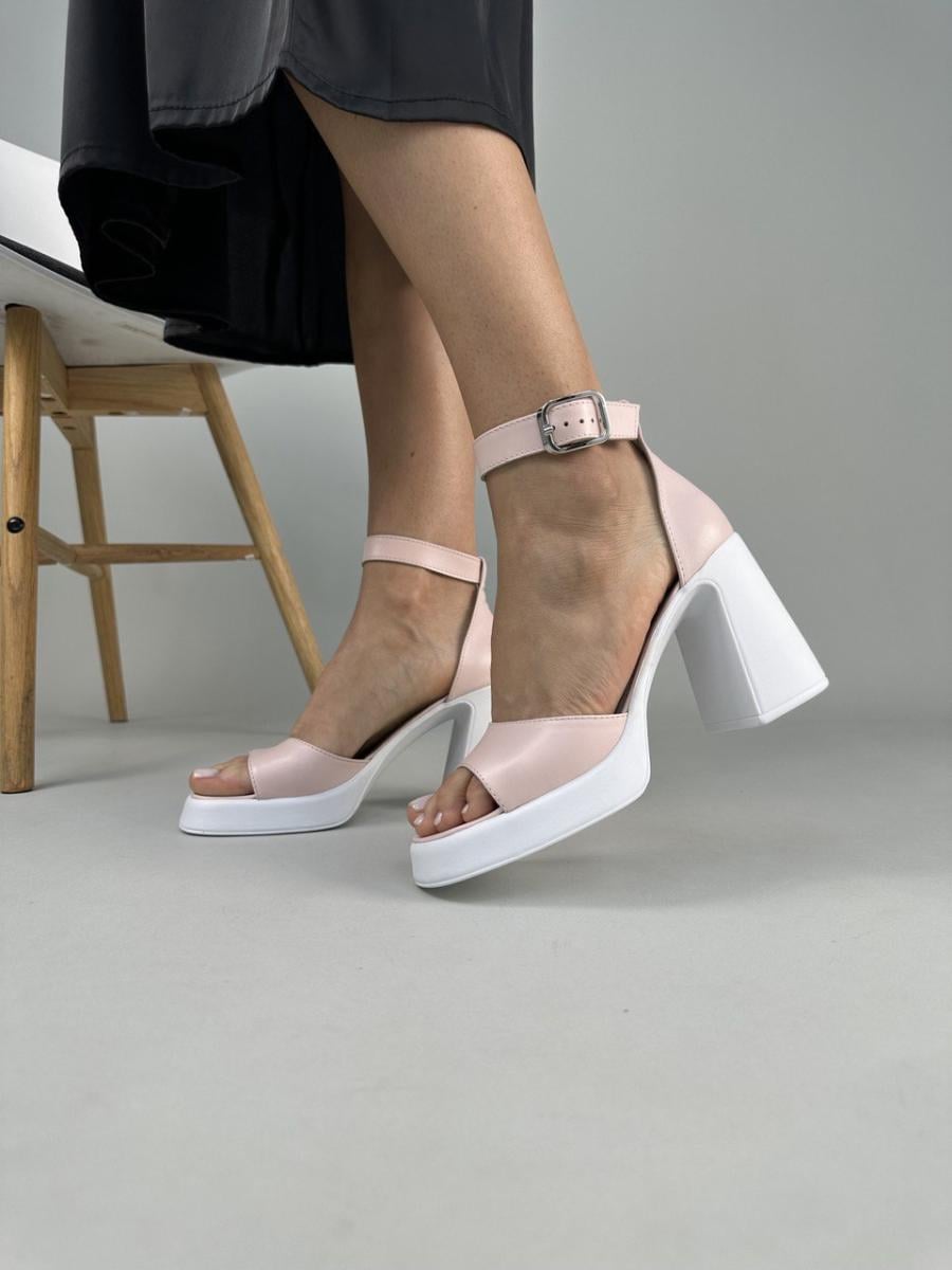 Босоножки женские кожаные на каблуках р. 38 Розовый (9979-2/38)