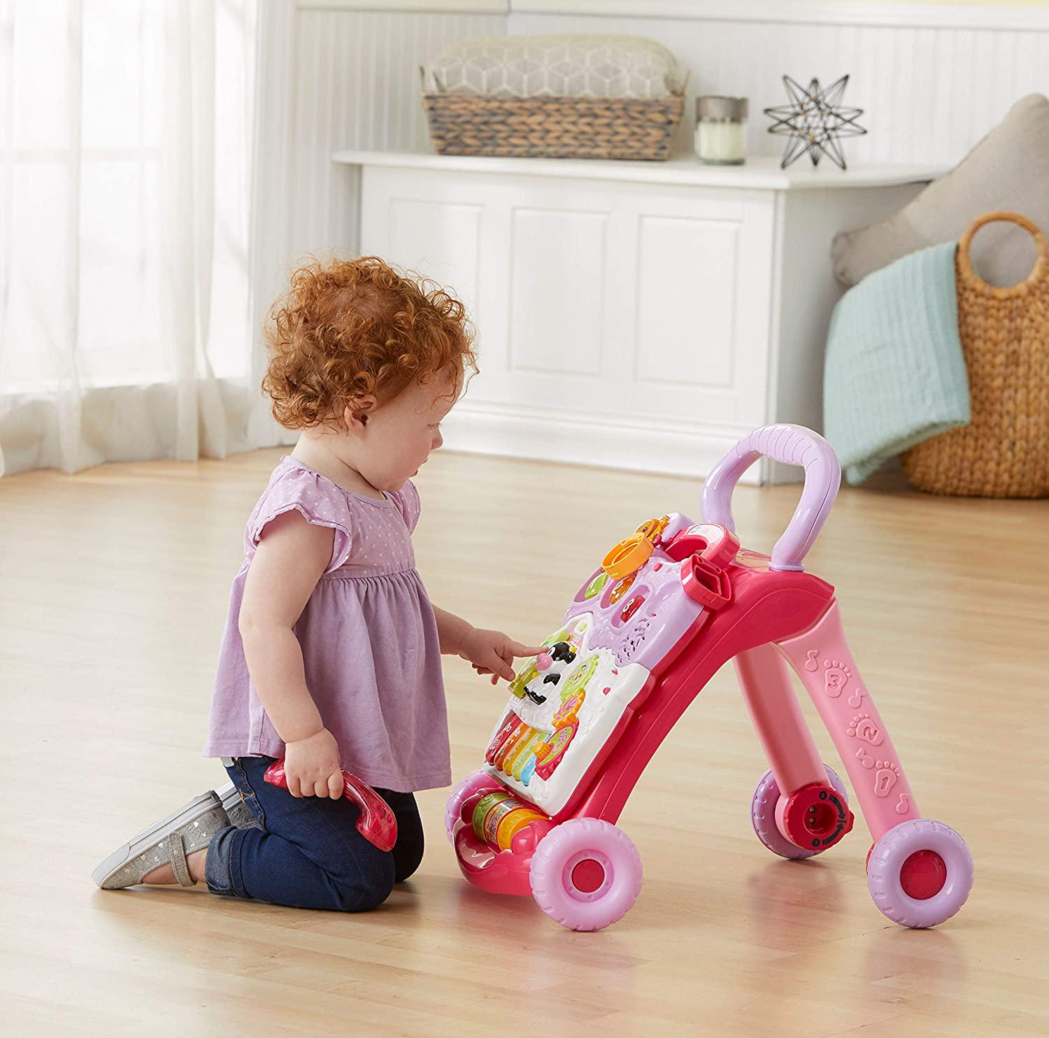 Ходунки-каталка интерактивные развивающие VTech Sit-to-Stand Learning Walker Розовый - фото 3