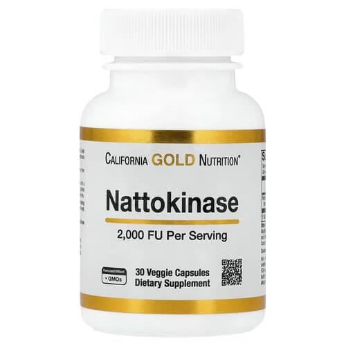 Наттокіназа California Gold Nutrition Nattokinase 2,000 FUs 30 рослинних капс. (CGN-01632)