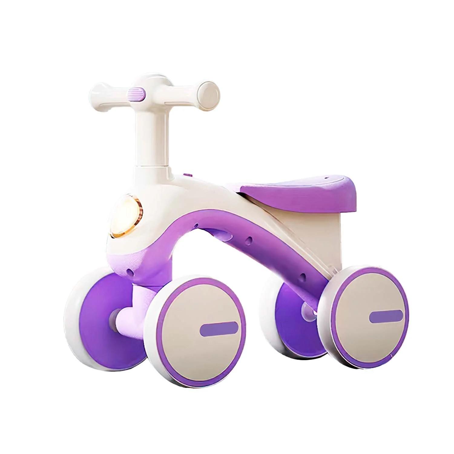 Велобег-толокар 4-х колесный JOY колеса 6'' PU/рама пластиковая/украинская озвучка/подсветка Фиолетовый (J-02215)