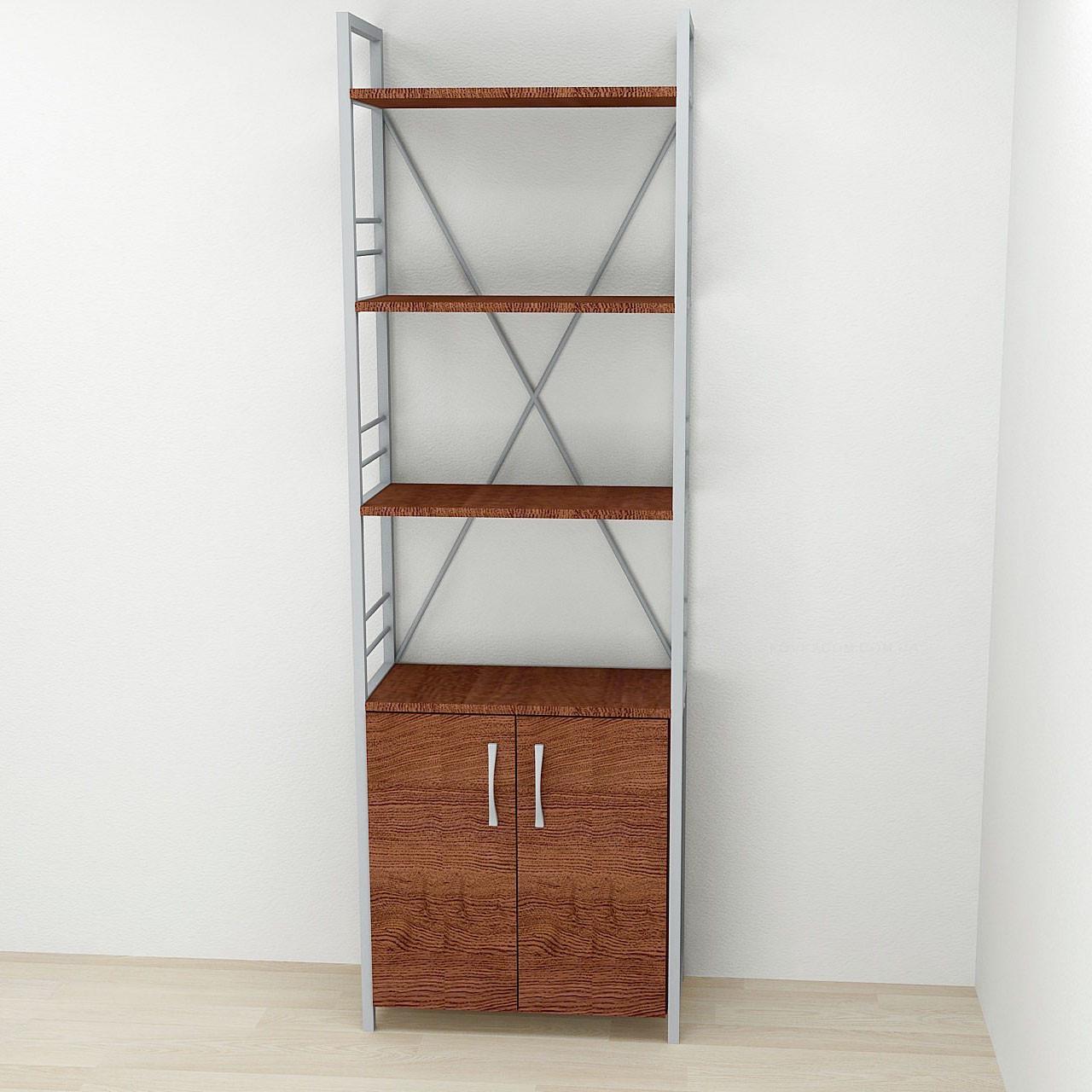 Этажерка Ferrum-decor 4/60 Коннект с тумбой 179x60x28 см Серый/Венге (FRD-105539)