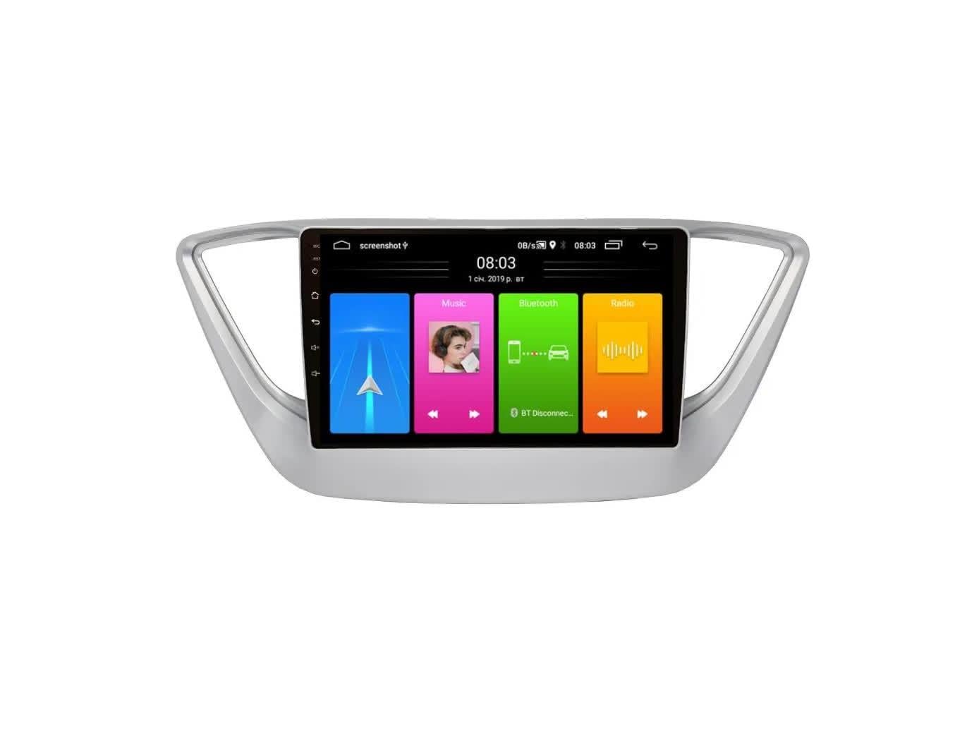 Автомагнитола штатная Android 10,1 с Gps для Hyundai Accent 2017 9'' (28741039)