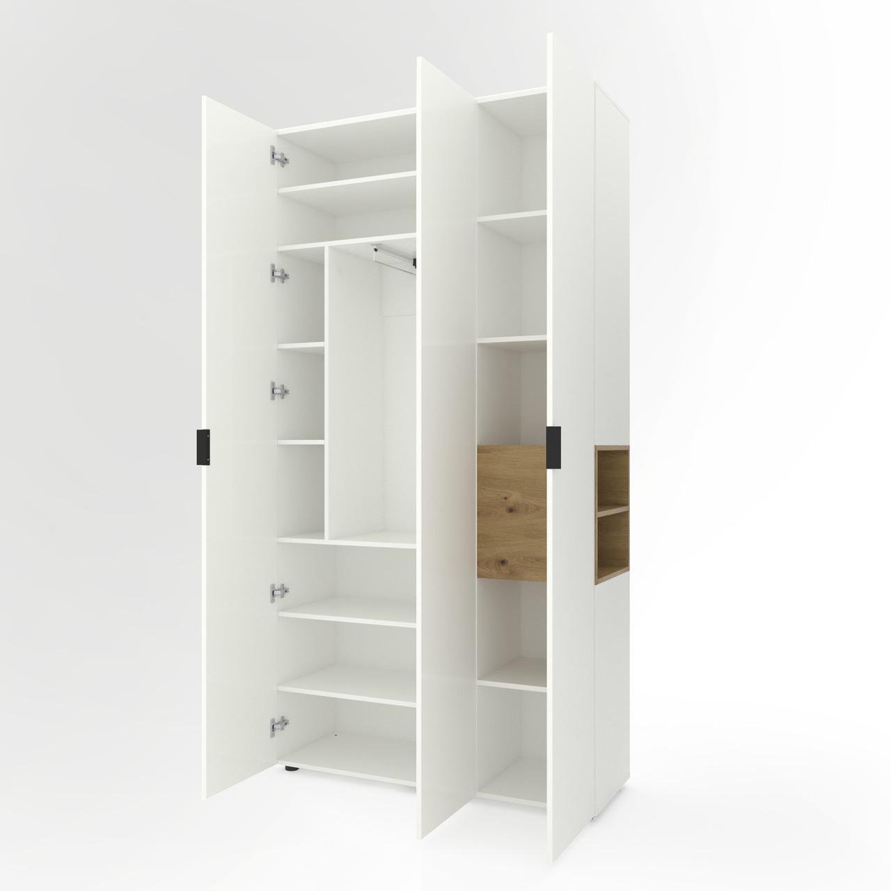 Шкаф Metkas Home A015R ЛДСП 1200x420x2300 мм Белый Снег/Дуб Артизан