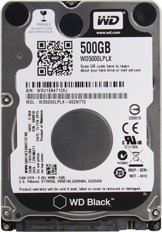 Жесткий диск WD Black HDD 2,5" SATA 500GB 7200rpm/32MB (WD5000LPLX)