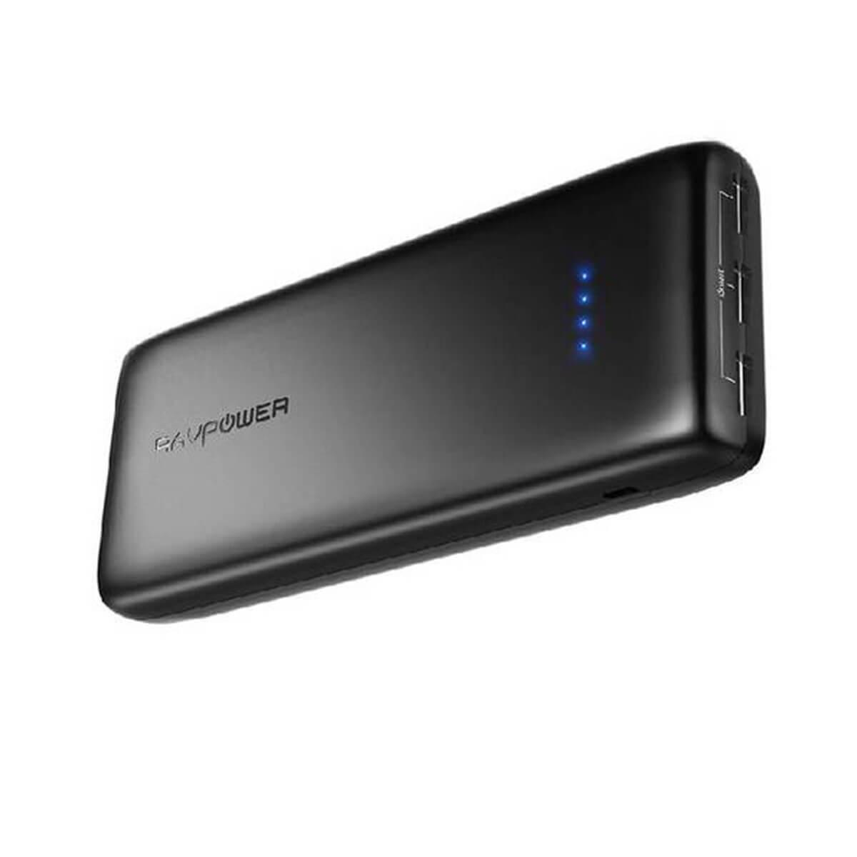 Акумулятор портативний RAVPower 22000mAh 5.8A Output 3-Port Power Bank 2.4A Input Triple iSmart 2.0 Black