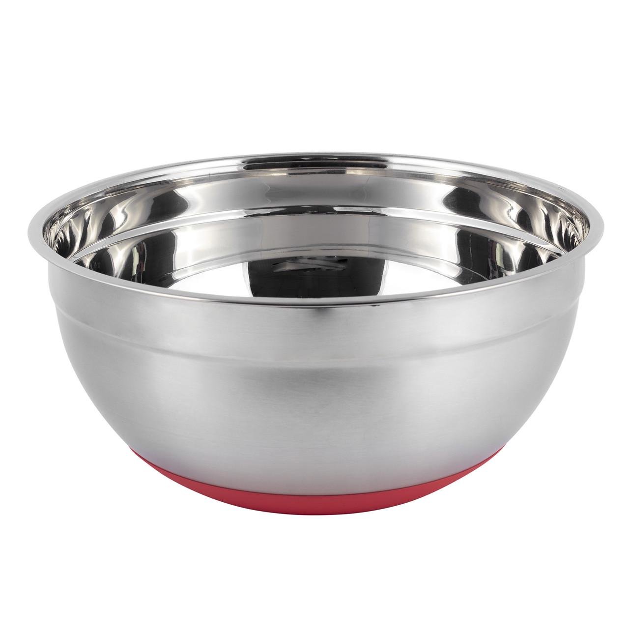 Миска Kamille KM-4352 из нержавеющей стали с силиконовым розовым дном 30х14 см (29-84-4352)