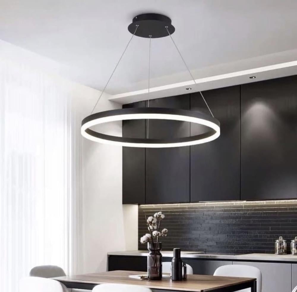 Люстра LED современная Ø 56 см Черный (M 2702-600 BK)