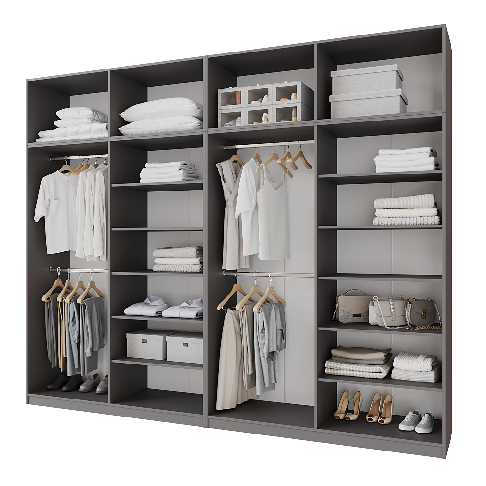 Шкаф распашной с антресолью Меблітренд Чиназес Чиа-3200.4 3200х500х2450 мм Графитовый/Белый (26937394) - фото 3 Шкаф распашной с антресолью Меблітренд Чиназес Чиа-3200.4 3200х500х2450 мм Графитовый/Белый (26937394) - фото 3