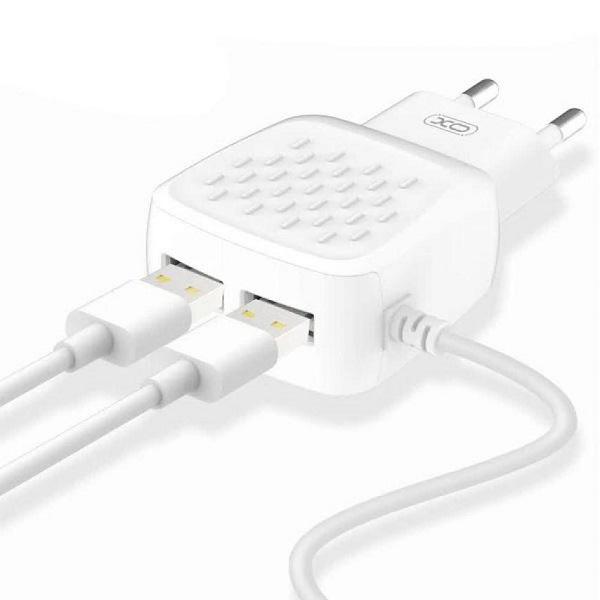 Зарядное устройство Xo L51 2xUSB 2,1А Type-C White