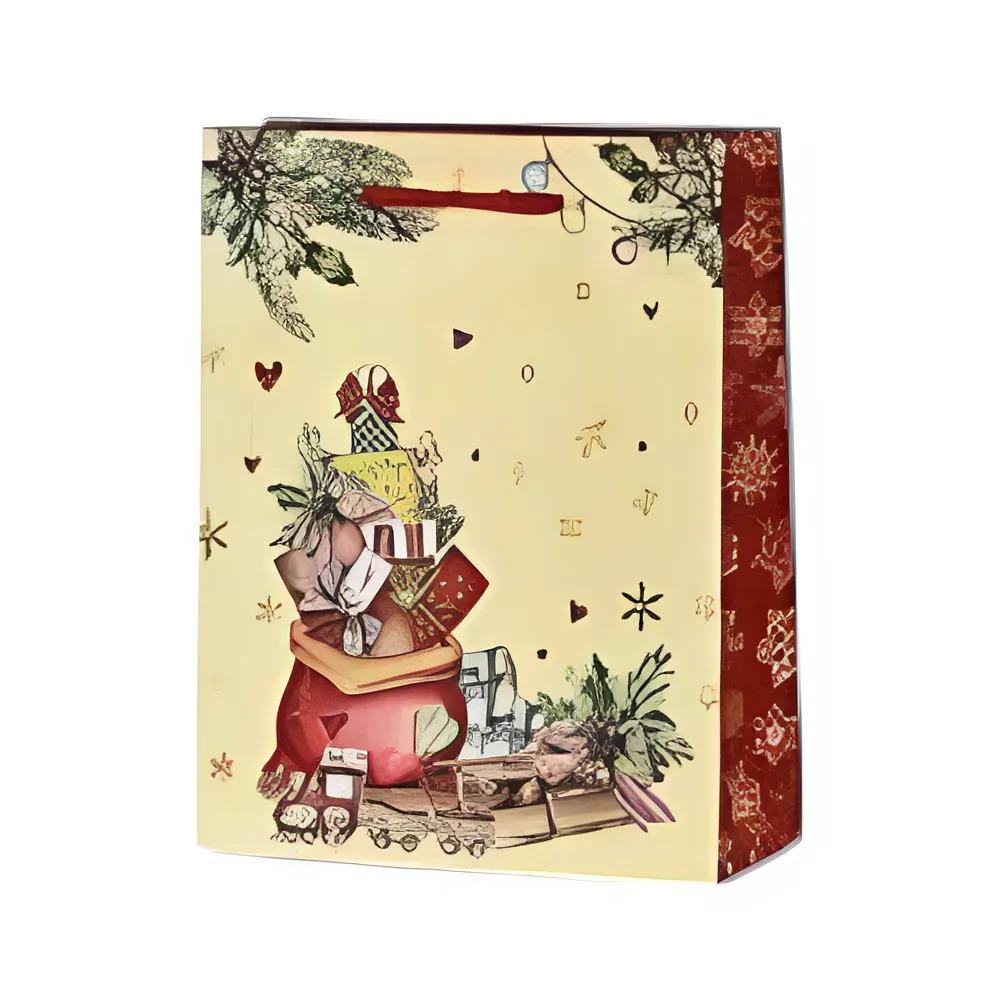 Подарунковий пакет Stenson R33021-L Christmas motif 31х42х12 см (6932e664)