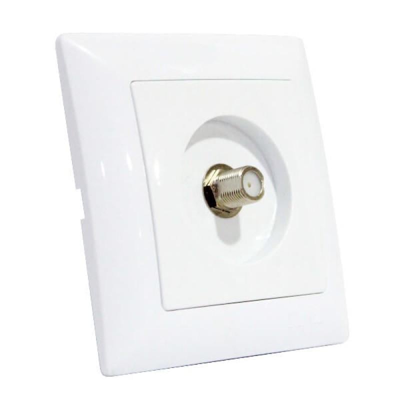 Розетка TV одинарная HOROZ ELECTRIC 112-005-0021-010 Tina пластик IP20 Белый (29176874)