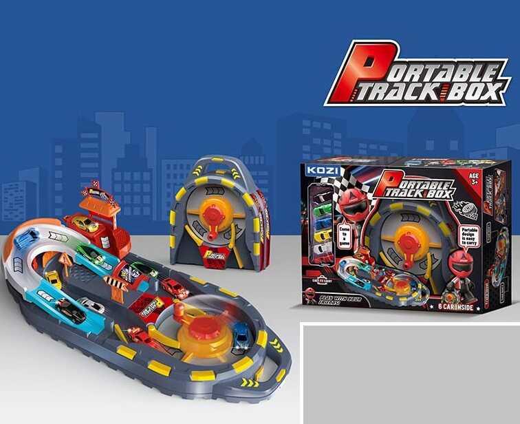 Автотрек складаний з обертаючою платформою 6 машинок в коробці (QL 906) - фото 2 Автотрек складаний з обертаючою платформою 6 машинок в коробці (QL 906) - фото 2