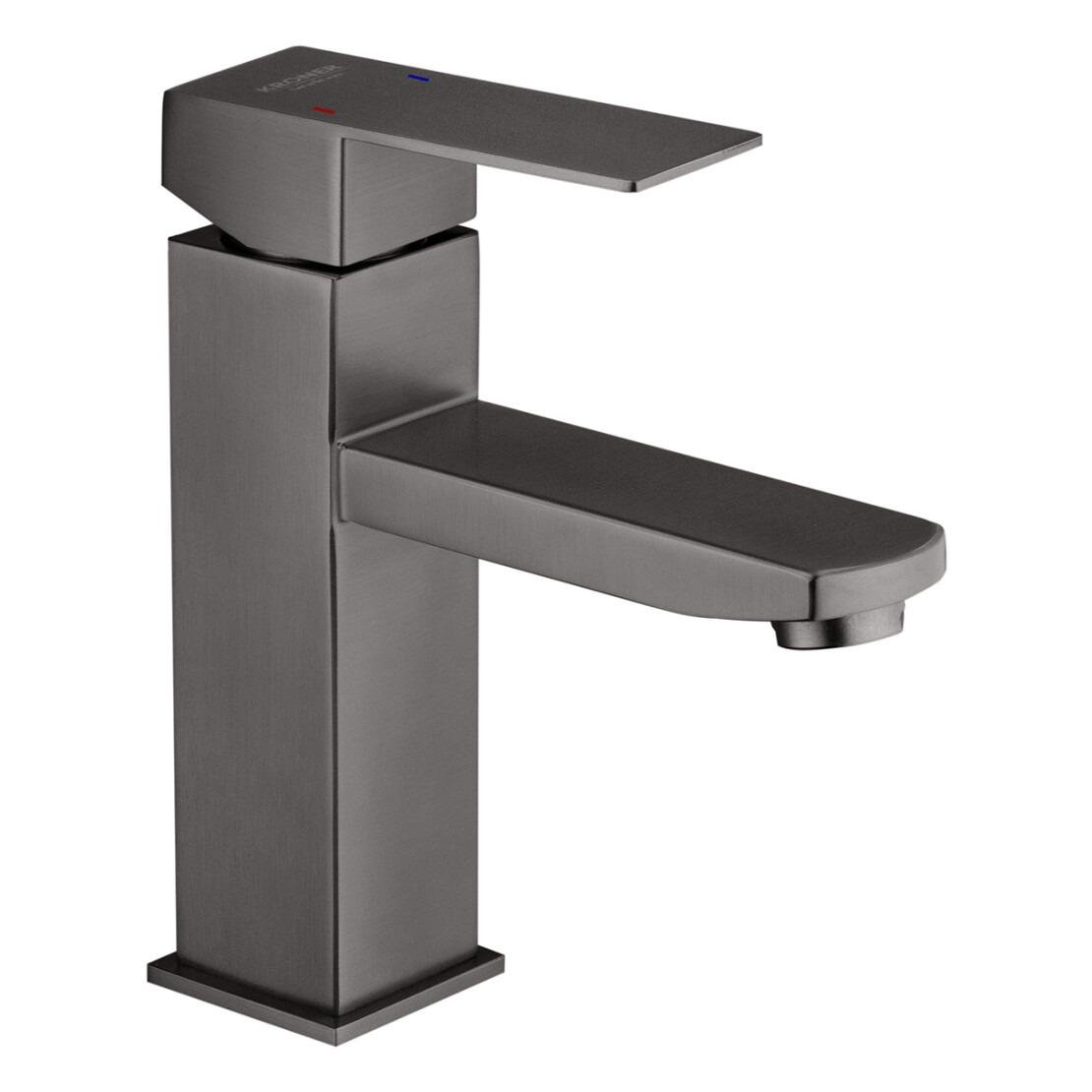 Змішувач для умивальника Kroner KRP Edelstahl Kubus PVD010 Графітовий (30834946)