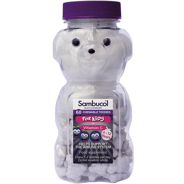 Бузина Sambucol Black Elderberry For Kids Chewable Teddies 60 Chewable tabs