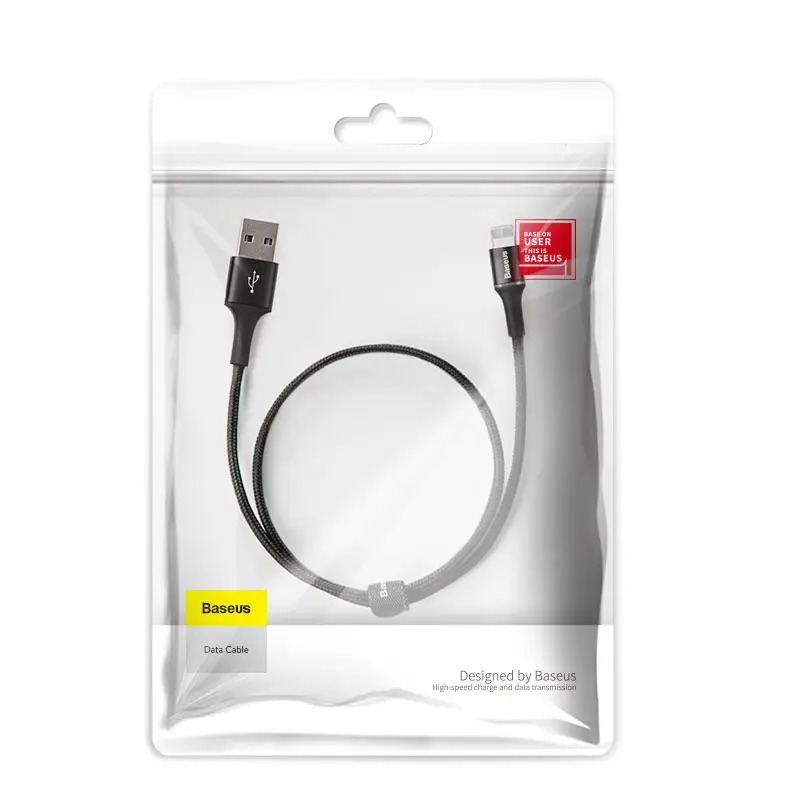 Кабель Baseus Cafule Cable USB Lightning з підсвічуванням 2,4 A 0,5 м Чорний (1896647563) - фото 9