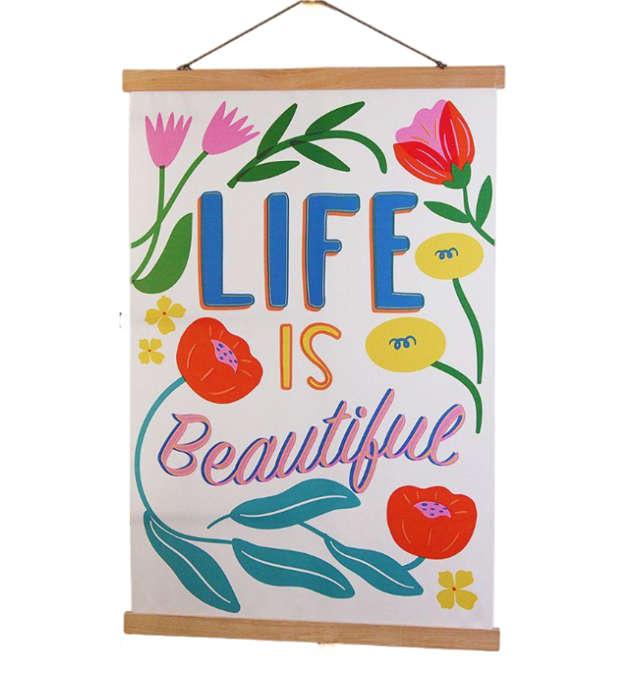 Постер тканевый на стену Life is beautiful 60х93 см (TPSR_25F009) Постер тканевый на стену Life is beautiful 60х93 см (TPSR_25F009)