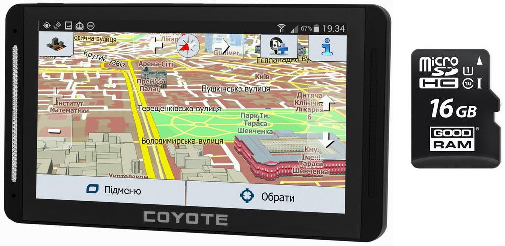 GPS навигатор с видеорегистратором Coyote 940 DVR Double Hector PRO RAM 1 Gb ROM 16 Gb з Micro SD 16 Gb