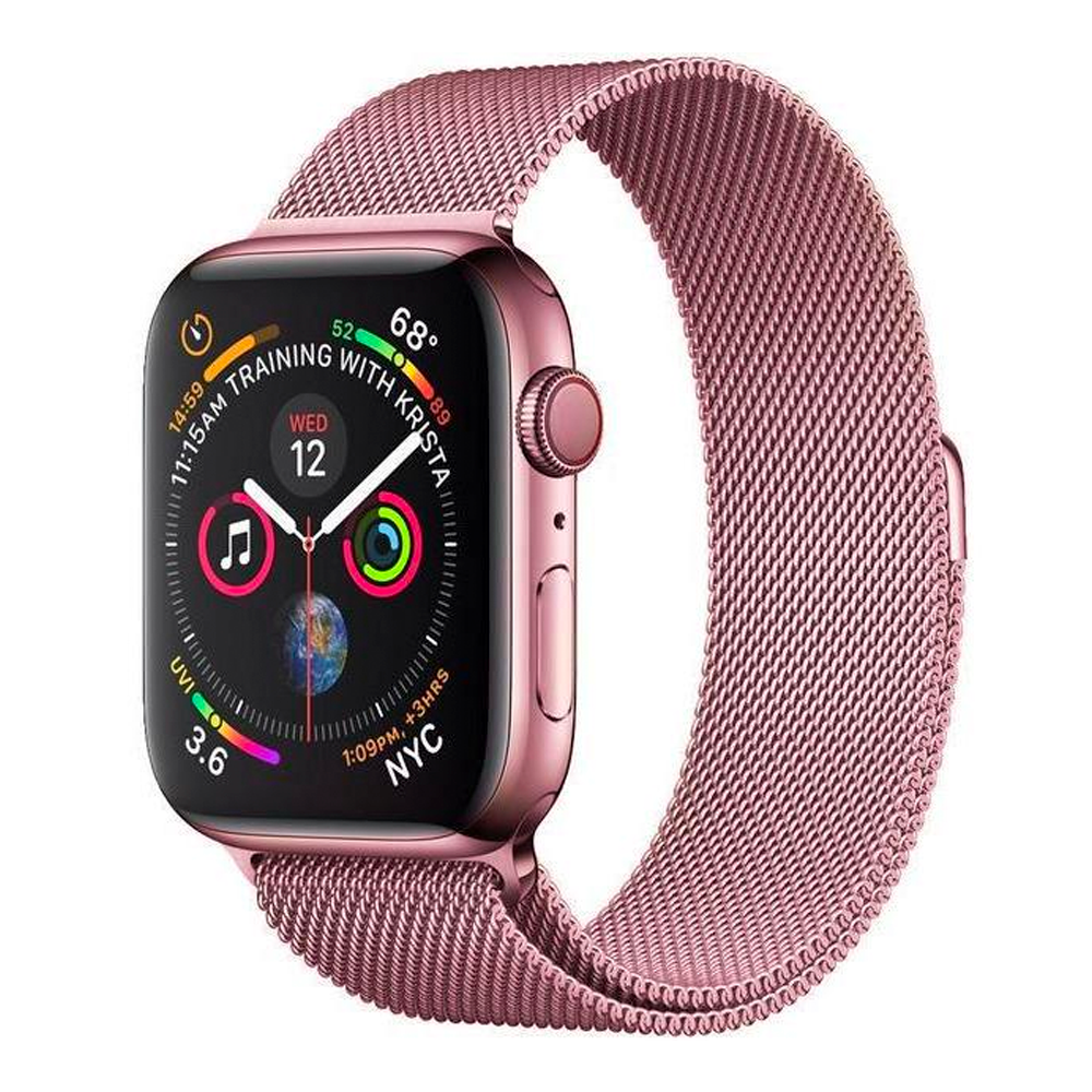 Ремінець CDK для Apple Watch 46 мм Series 10 Метал Milanese Loop Pink rose (05527)