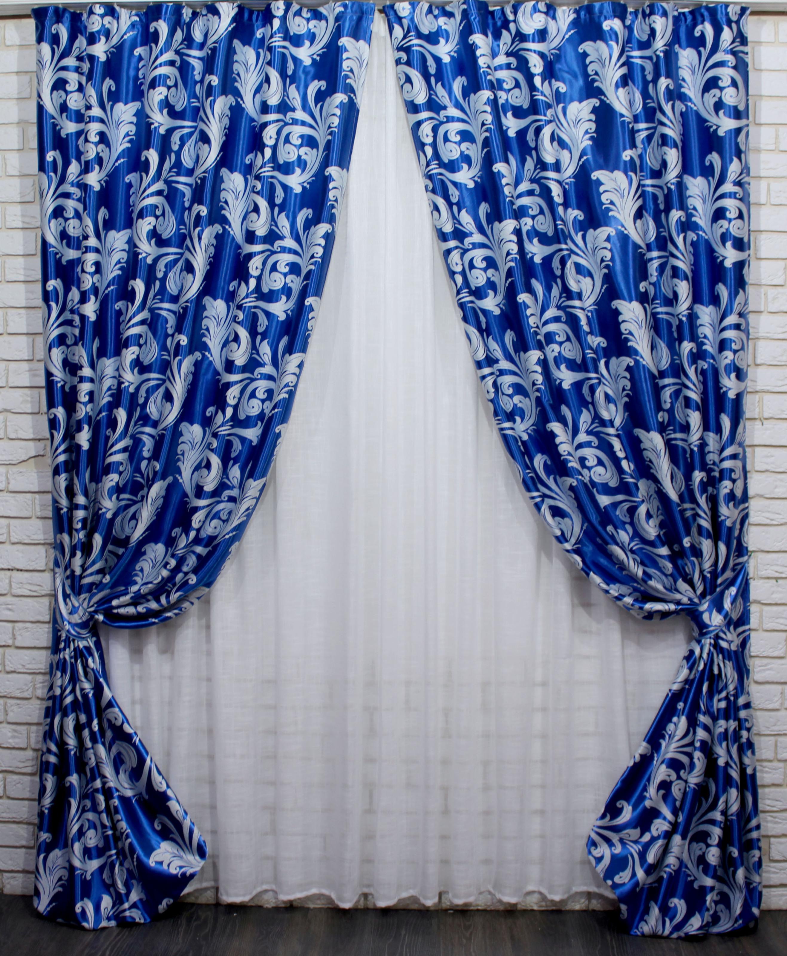 Комплект штор VR-Textil Лилия № 689ш А блэкаут 150х270 см 2 шт. Синий (30-468)