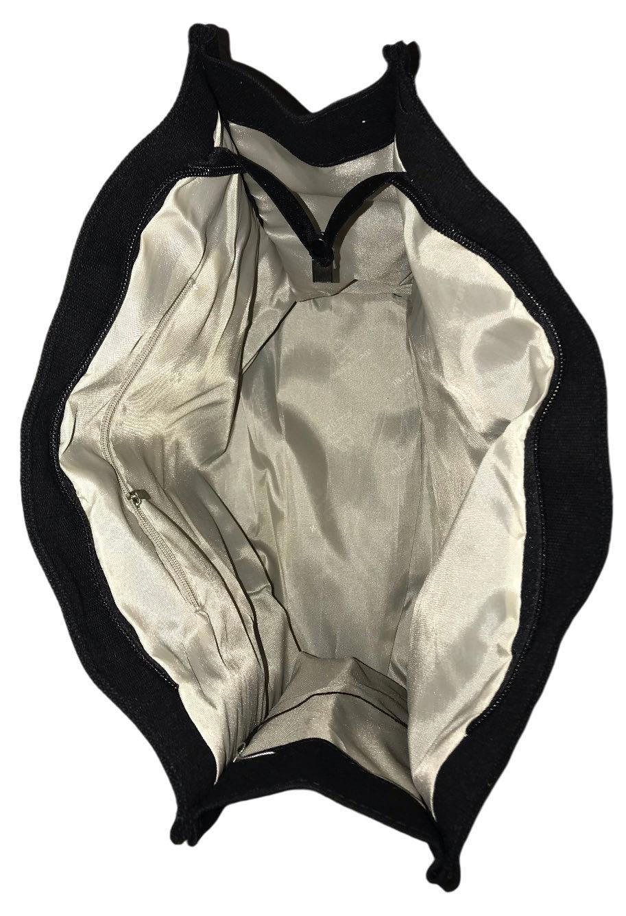 Шопер женский на подкладке и на молнии Черный (2266) - фото 5