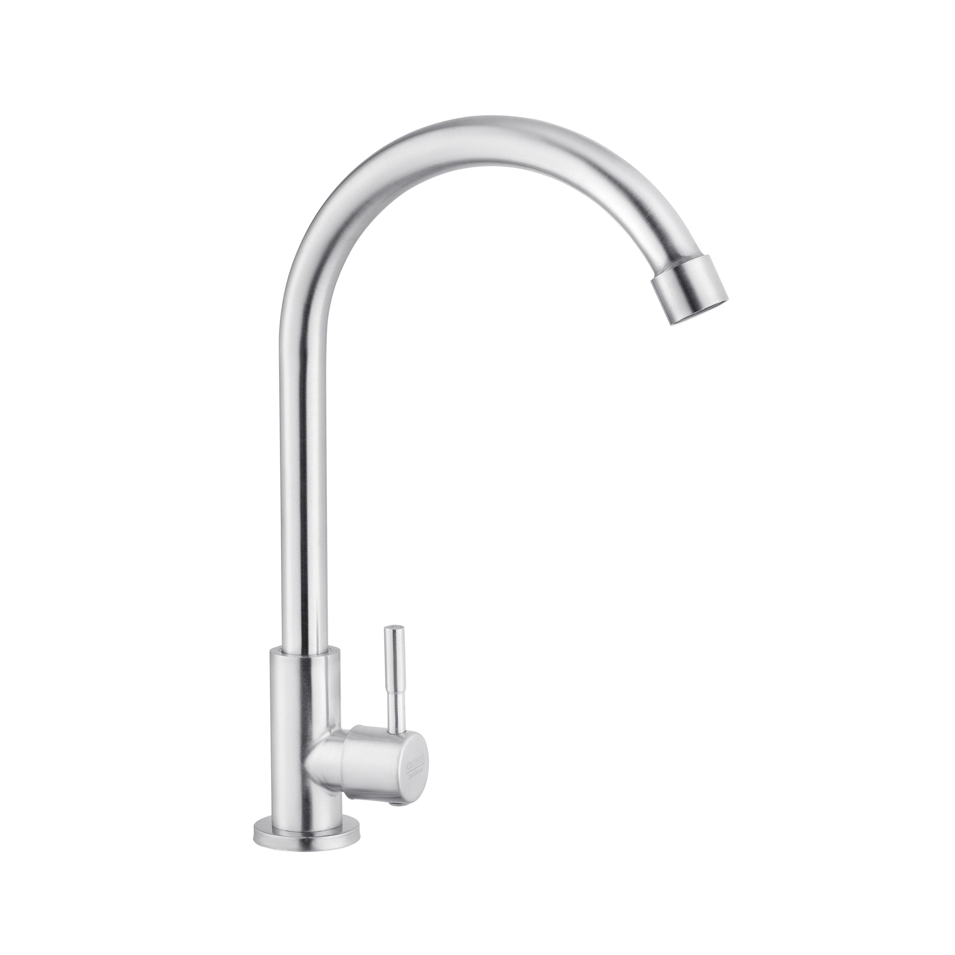 Кран для умывальника KRONER Edelstahl Klassisch CV022970 на одну воду Никель (136396)