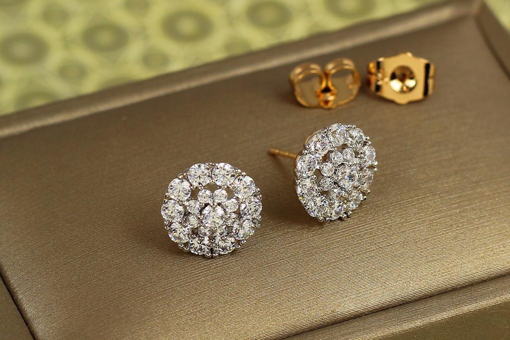 Серьги гвоздики Xuping Jewelry Омега с родием 11 мм Золотистый (30502115)