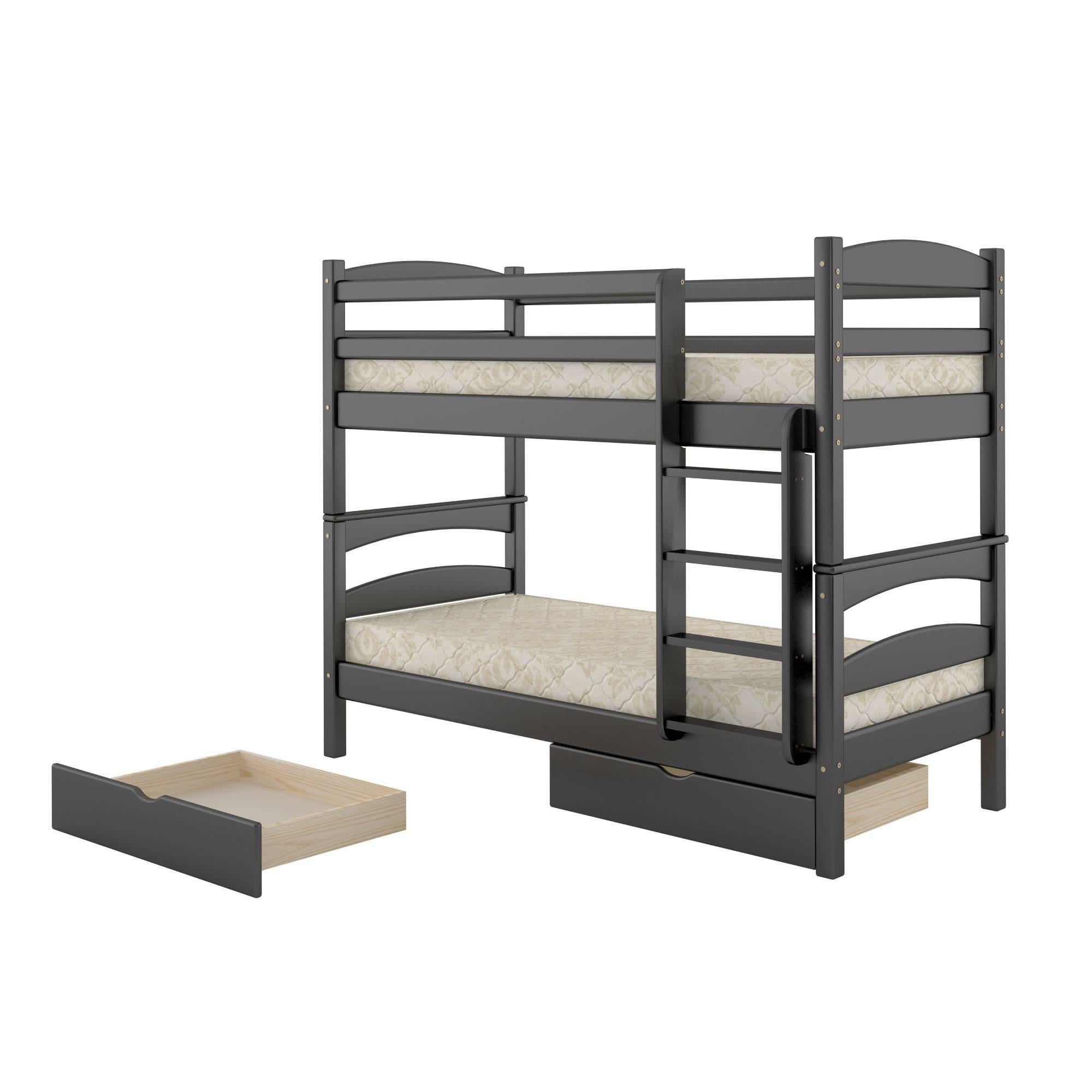 Кровать двухъярусная деревянная Mebigrand Чикаго Мини с ящиками 80x190 см Венге (MBG-2285)