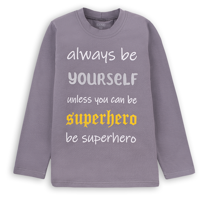 Футболка детская хлопковая с длинным рукавом для мальчика Gabbi FT-20-1-6 122 см Темно-серый (12507)