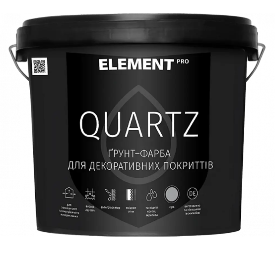 Грунт-краска ELEMENT PRO QUARTZ для декоративных покрытий 25 кг Серый (27709840)