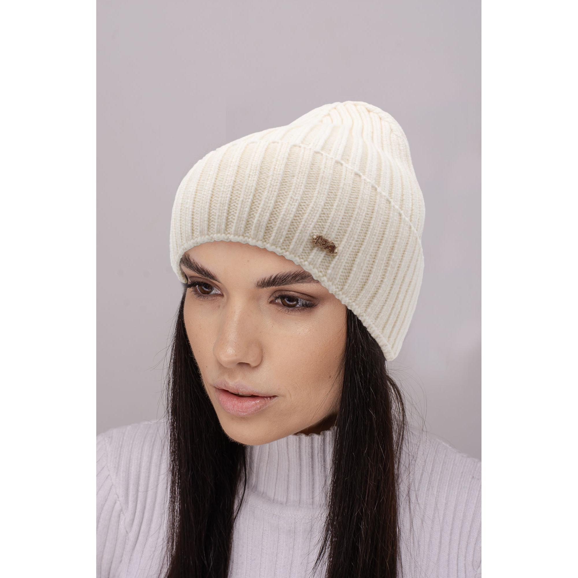 Шапка женская с отворотом Leks МАНГО шерстяная универсальный Жемчужина (294126)