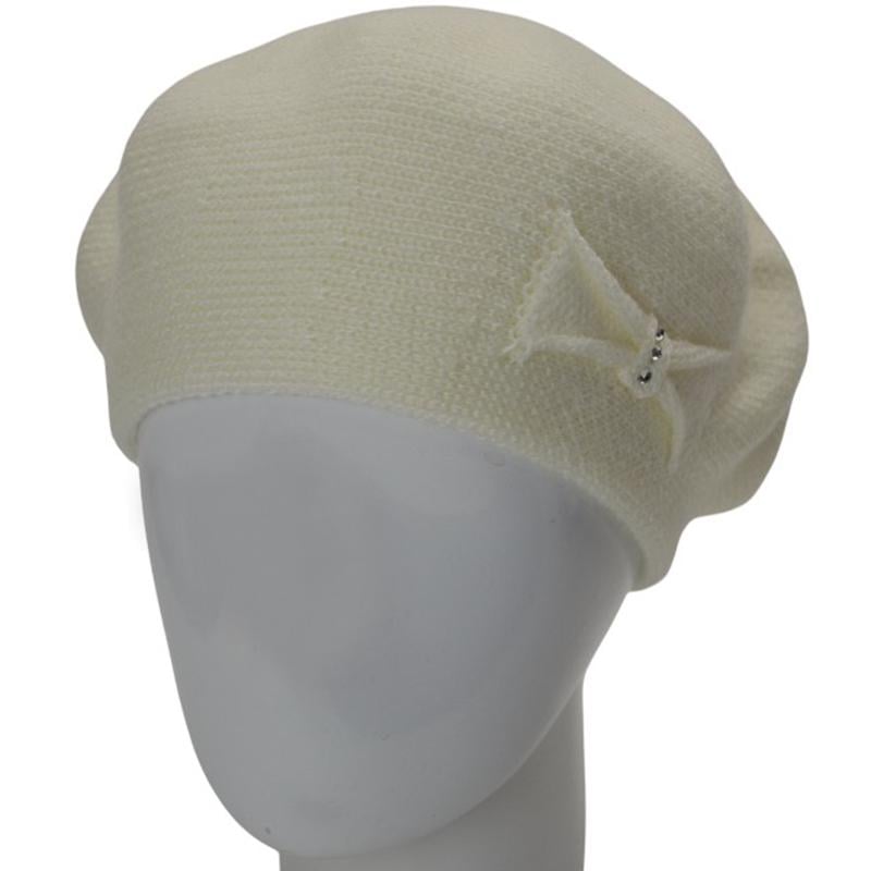 Берет женский Lirus КСЮША осенний двойной с узором сбоку one size Молочный (282683) - фото 1 Берет женский Lirus КСЮША осенний двойной с узором сбоку one size Молочный (282683) - фото 1