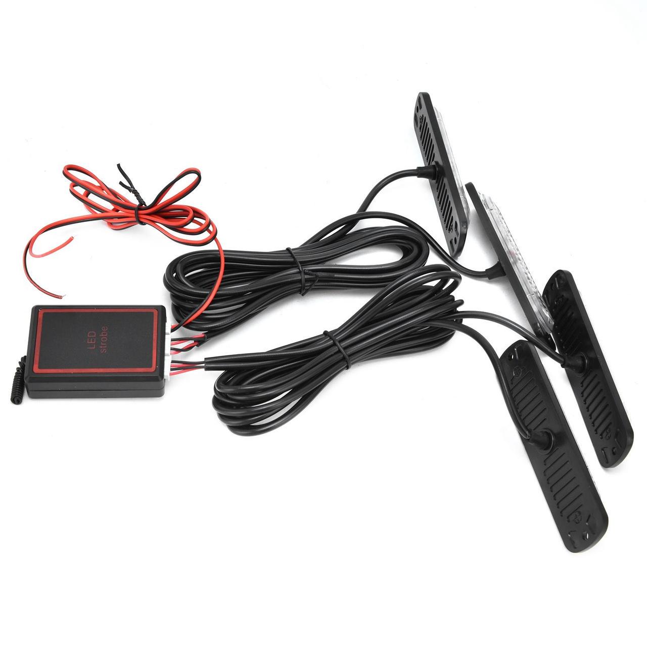 Стробоскоп в решітку радіатора 6 LED 12-24V з пультом керування 4 шт. Синій (4280) - фото 2 Стробоскоп в решітку радіатора 6 LED 12-24V з пультом керування 4 шт. Синій (4280) - фото 2