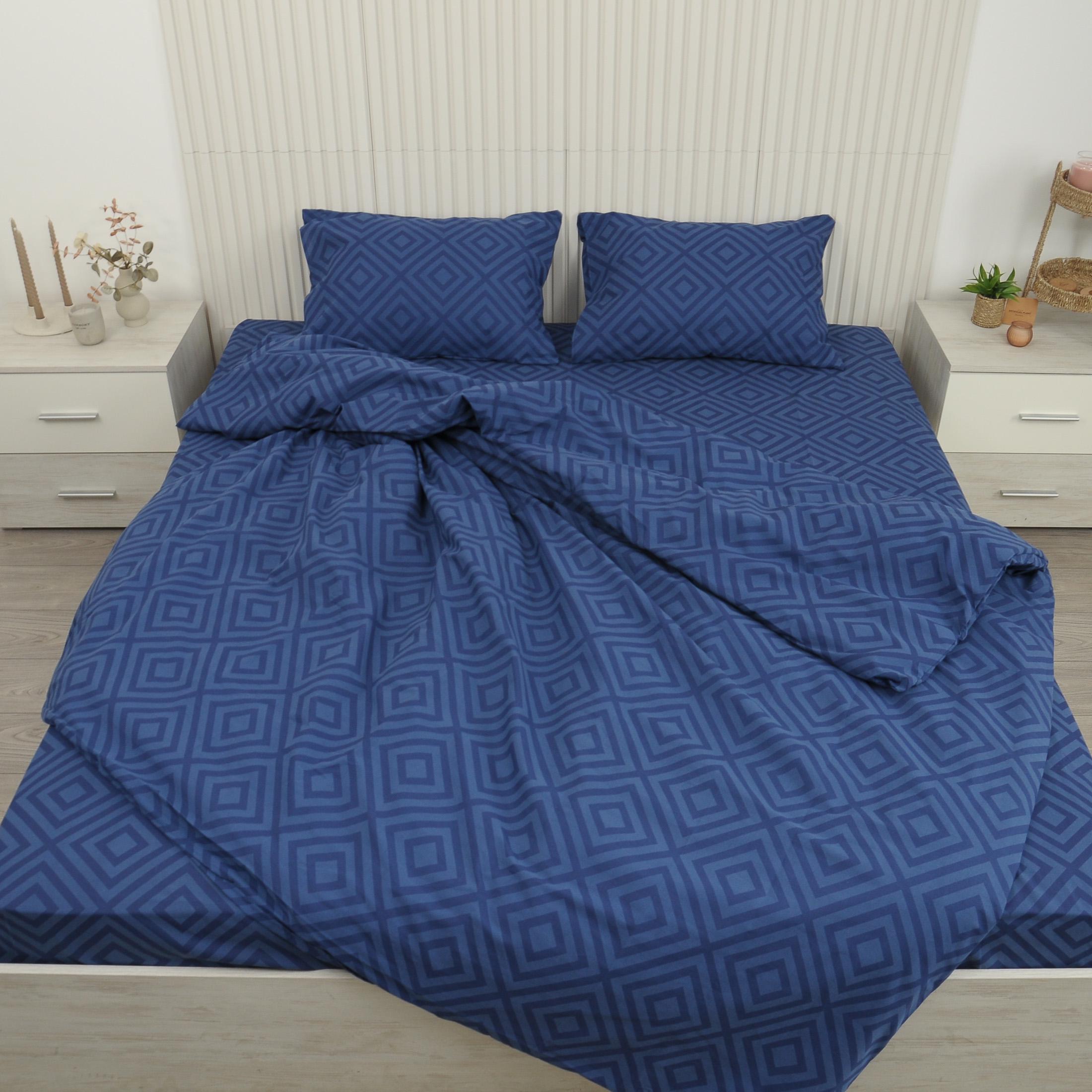 Комплект постільної білизни полуторний Amore Glux-133 бязь Темно-синій (KPB-A1,5-Glux-133(50x70) - фото 6 Комплект постільної білизни полуторний Amore Glux-133 бязь Темно-синій (KPB-A1,5-Glux-133(50x70) - фото 6